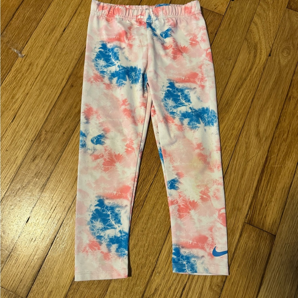 Nike Kids Tie-Dye Leggings - Pink and Blue Size 4T